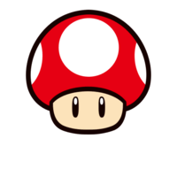 Mario Brothers Amanita mushroom in the colors red and white 